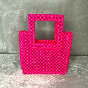 Hot pink beaded purse